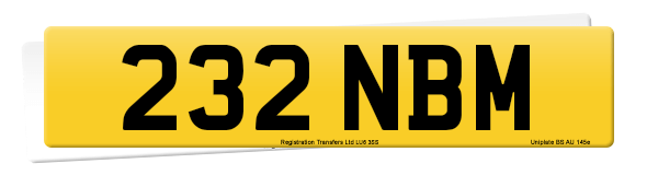 Registration number 232 NBM